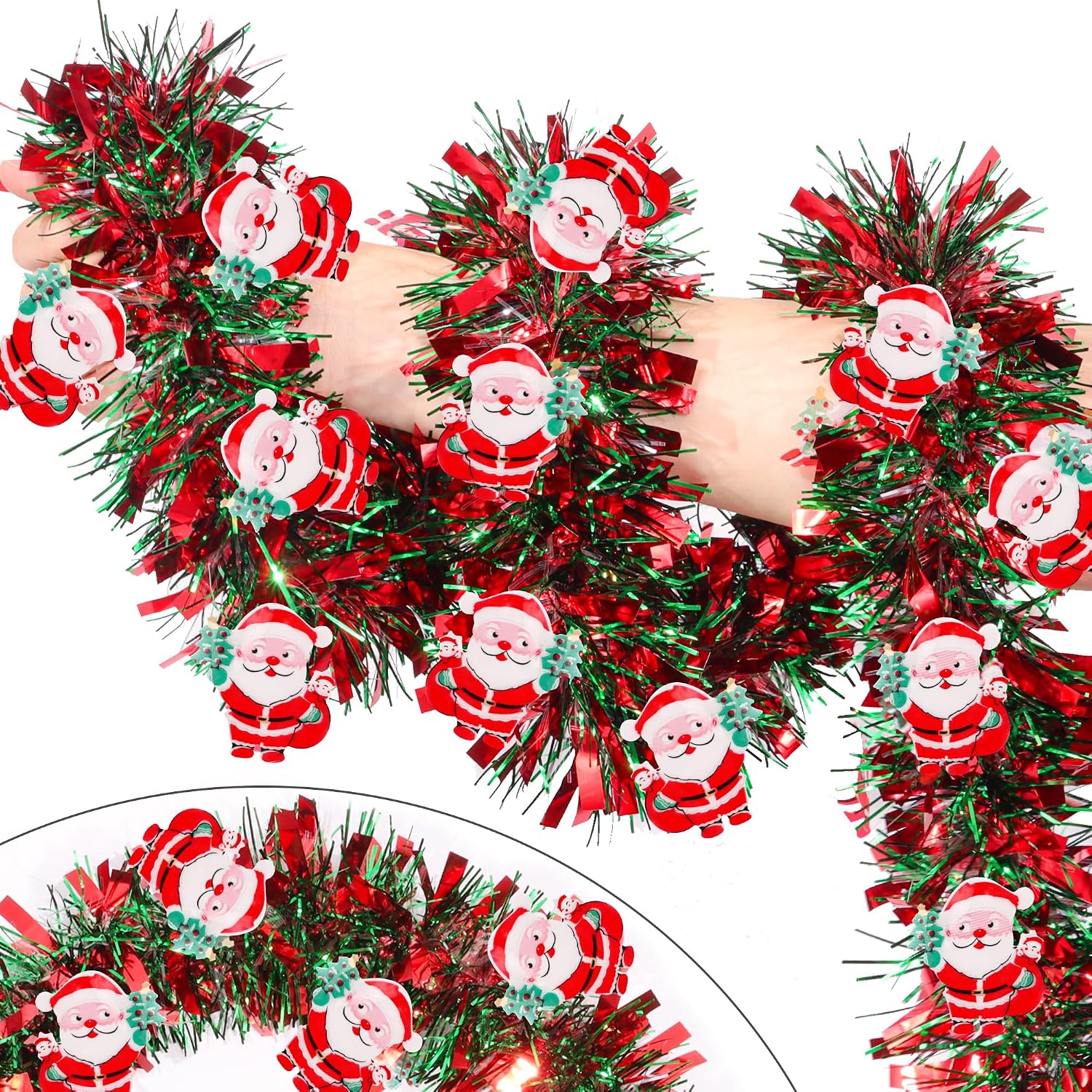 33FT Gold Tinsel Christmas Garland Metallic Twist Shiny Garland for Christmas Tree Decorations, Xmas Holiday Hanging Garland for Home Indoor Outdoor Party Supplies Decor (Gold)