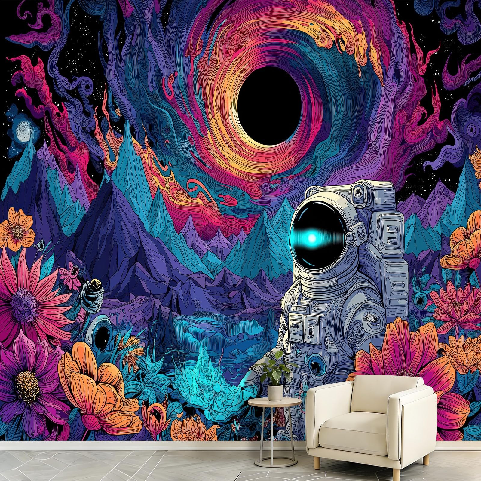 Papier Peint Panoramique Fantaisie pour Chambre d'Enfants et Salon Surréaliste
