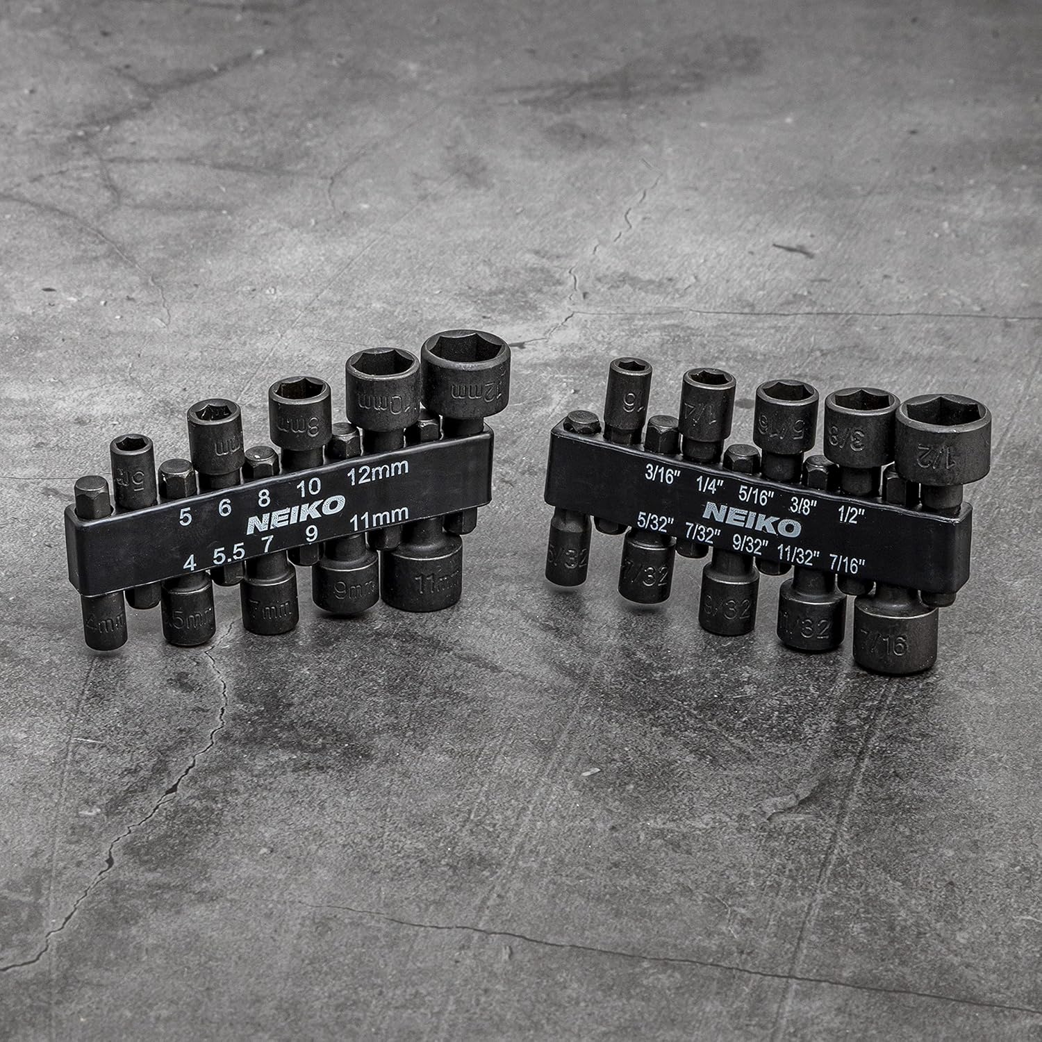 NEIKO 10068A Power Nut Driver | 20Pc Hex Nut Driver Set | 1/4" Hex Shank | SAE & Metric | 4-12mm & 5/32”-1/2” | High Torque CR-V Steel | Quick Change | 6 Point Socket Drill Bit Set | Nutsetter : Tools & Home Improvement