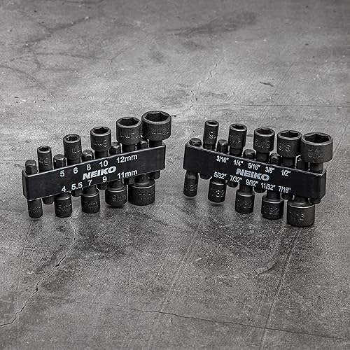 Vista 88 de NEIKO 10067A - Juego de herramientas de destornillador de tuerca de impacto magnético y broca eléctrica, 8 piezas, SAE 6 pulgadas Juego