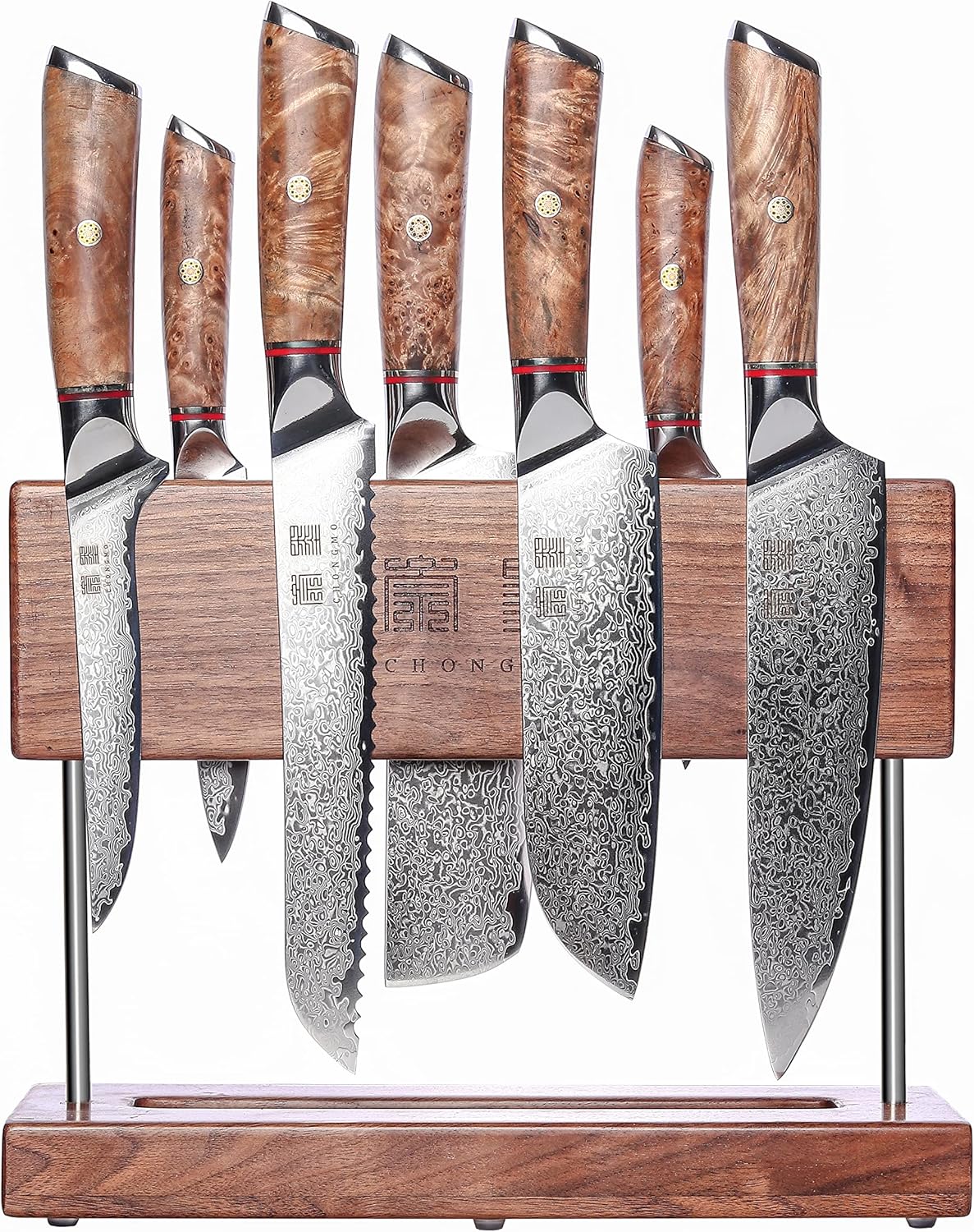 Kitchen Knife Set 8 Piece Wood Color Texture Kitchen