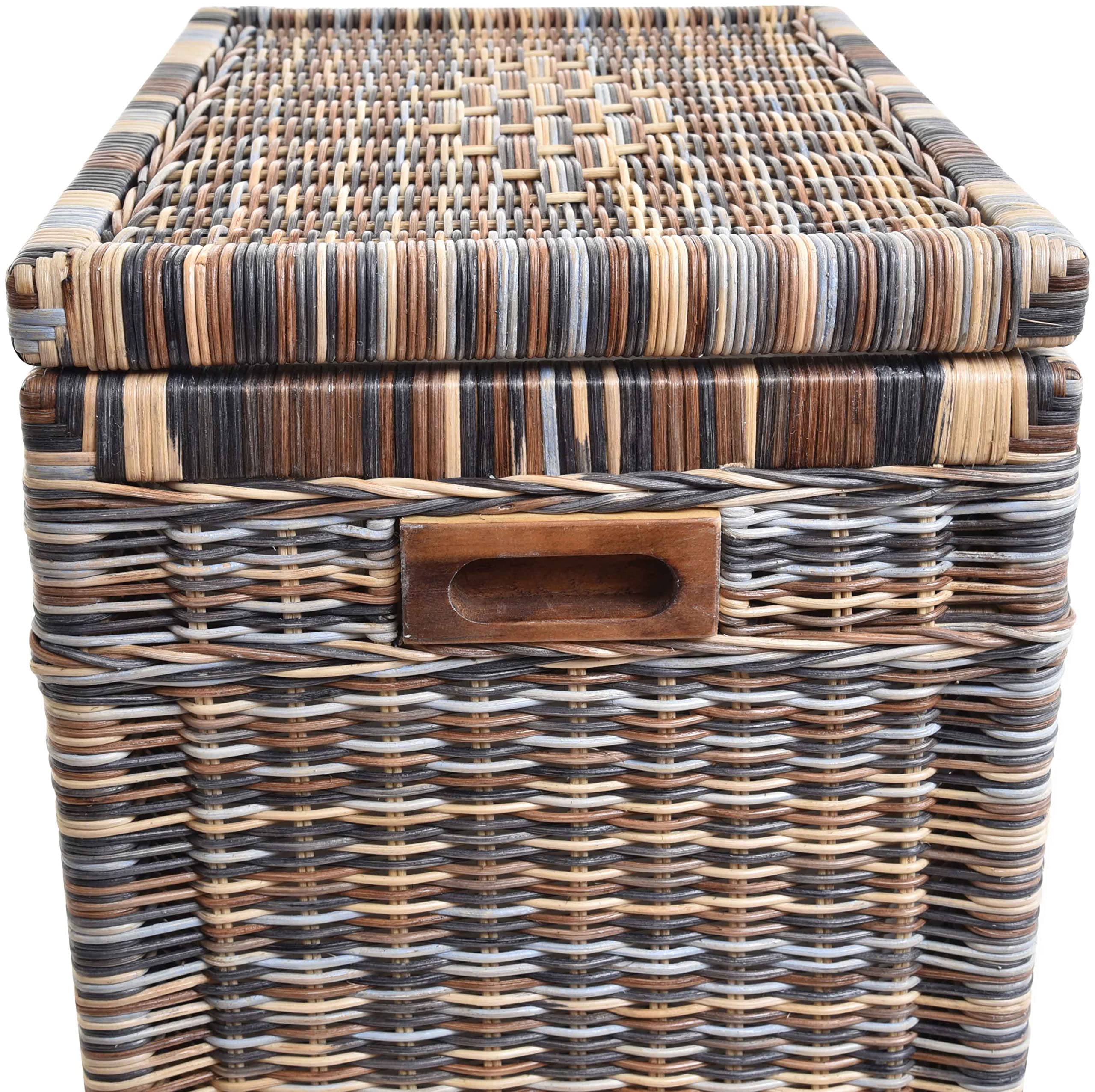 Wäschetonne/Wäschekorb aus Rattan (Mehrfarbig)