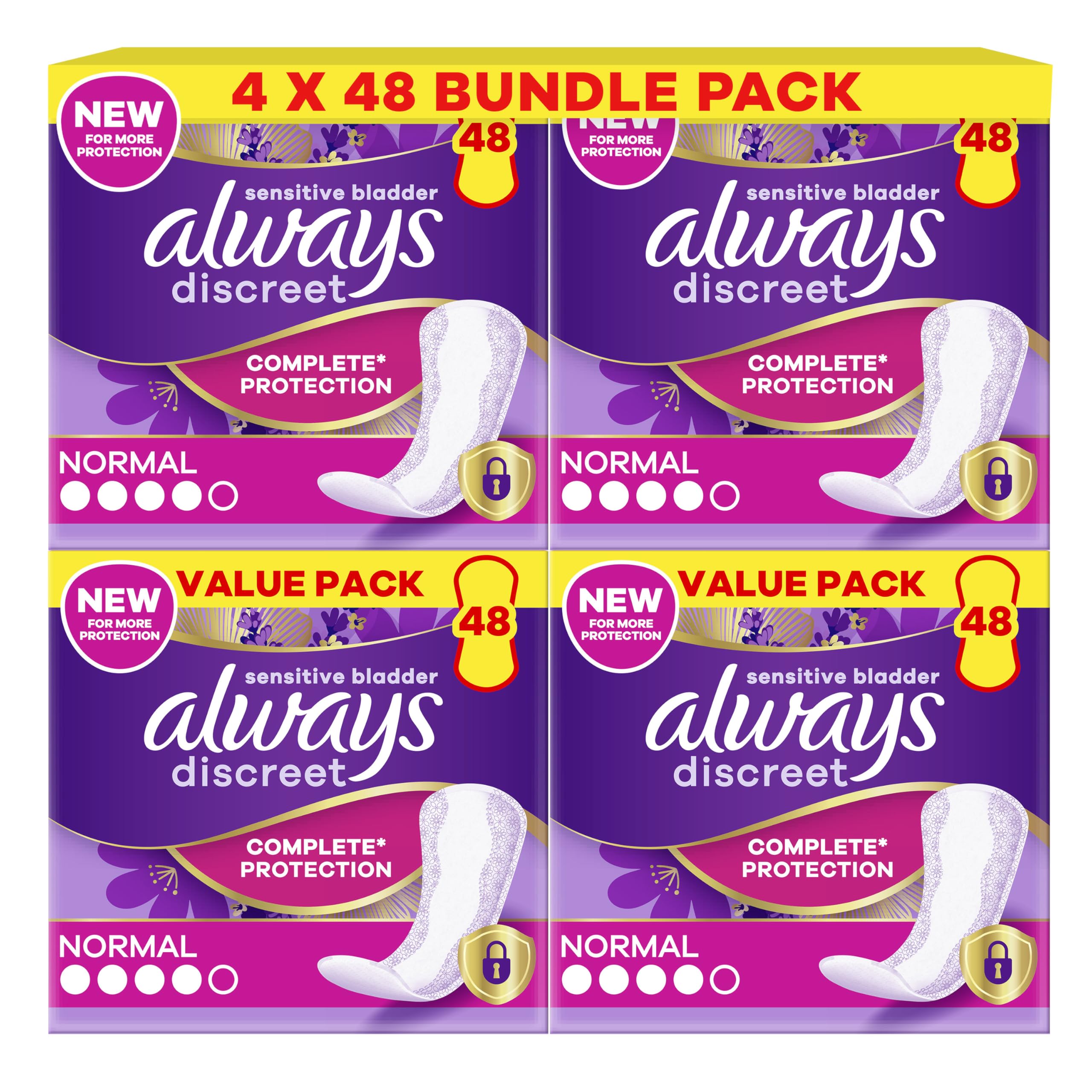 Always Discreet Incontinence Liners for Sensitive Bladder - Pack of 192