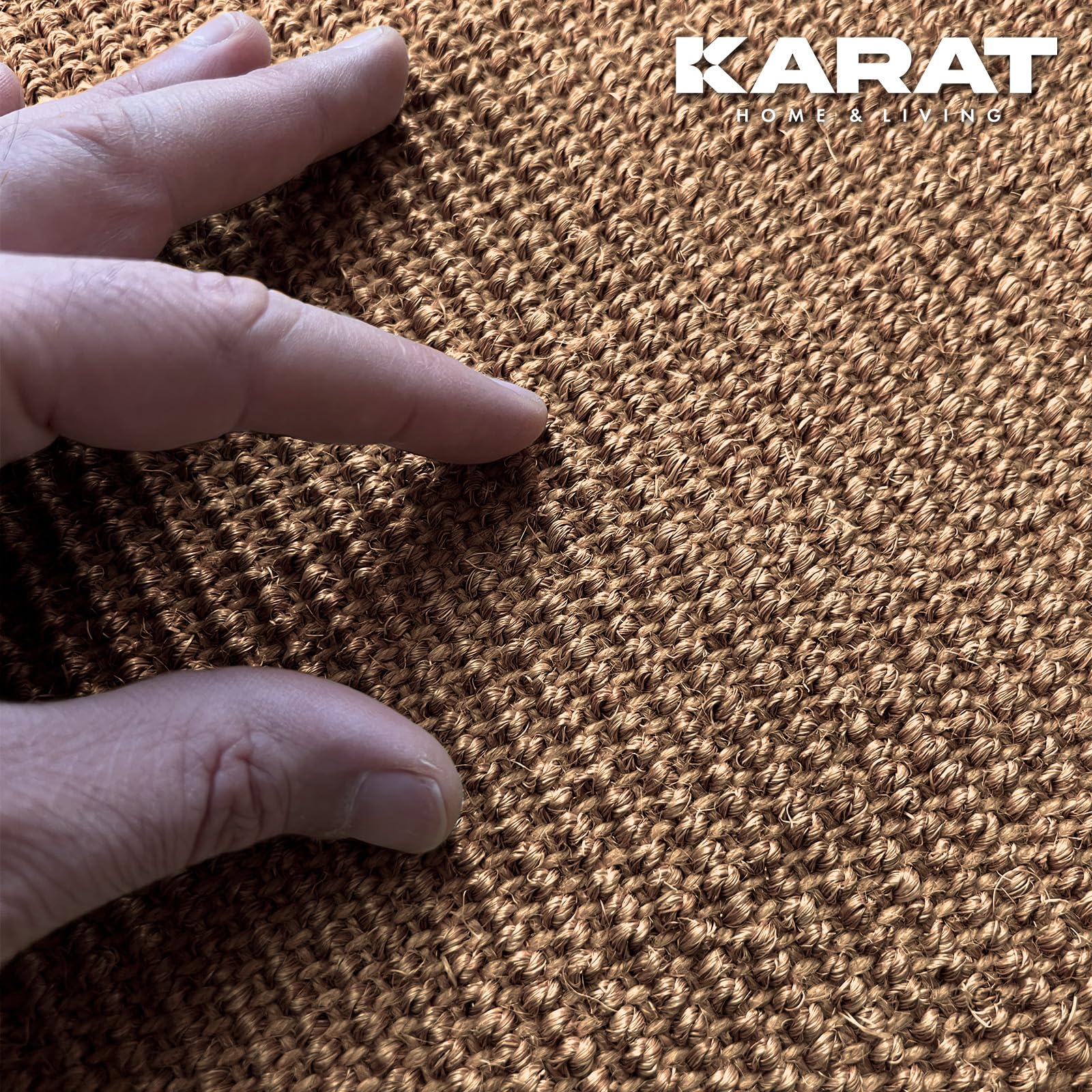 KARAT Alfombra para rascar gatos redonda, 150 cm de diámetro, de sisal natural, posibilidades de arañar para gatos, muebles para pared o suelo, resistente y lavable, corcho
