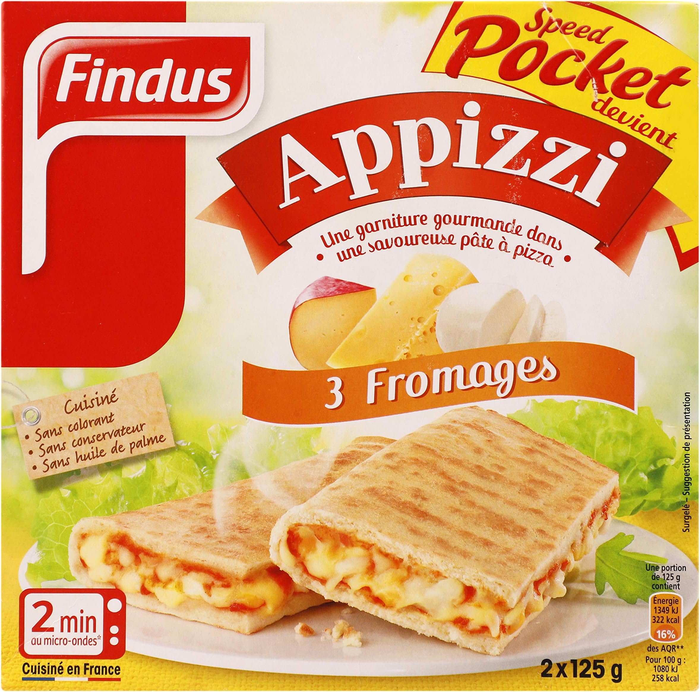 Findus Appizzi Speed Pocket 3 Fromages 250Gm
