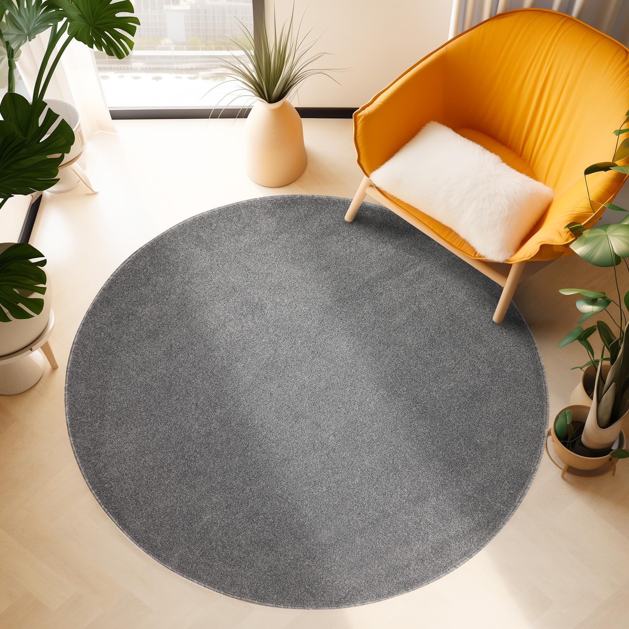 SIMPEX Teppich Kurzflor, Einfarbig, Modern, Rechteckig, Pflegeleicht, Rutschhemmend, Bodenteppich für Wohnzimmer, Schlafzimmer, Essbereich