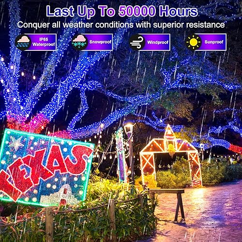 Miniatura 4 de Luces navideñas de 300 LED para interior exterior, cable verde,100 pies, 8 modos de iluminación, temporizador y memoria, impermeabilidad IP44, para