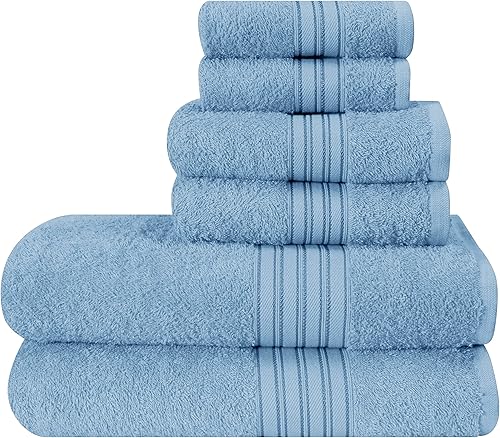 Miniatura 30 de BOUTIQUO Juego de 2 toallas de baño 100% algodón de 28 x 55 pulgadas, toallas de baño grandes ecológicas, compactas, de secado rápido, ligeras