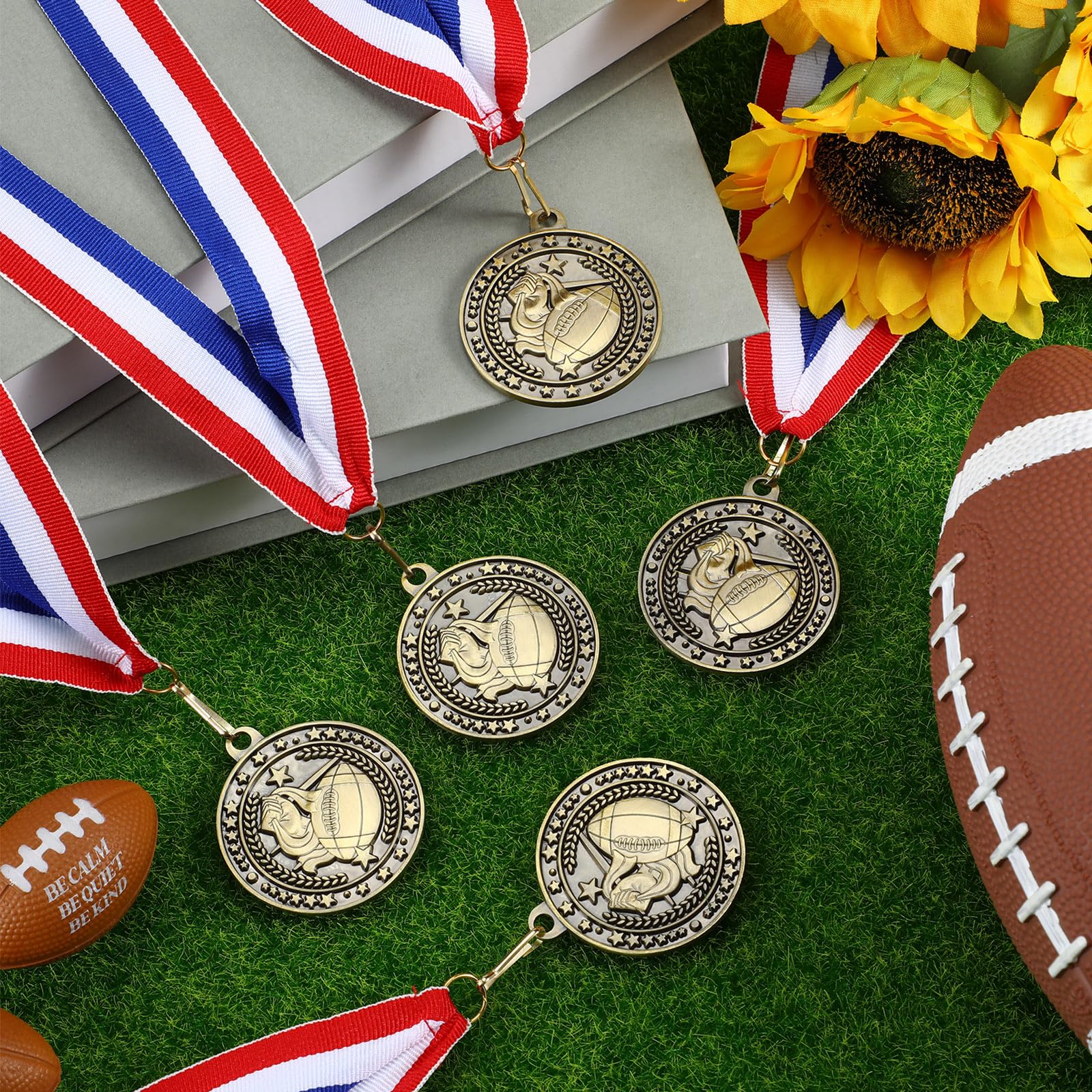 Goldmedaillen mit Halsbändern, Gewinnerpreis, Geschenk für Teamsport, Teilnahme, Partyzubehör, 48 Stück
