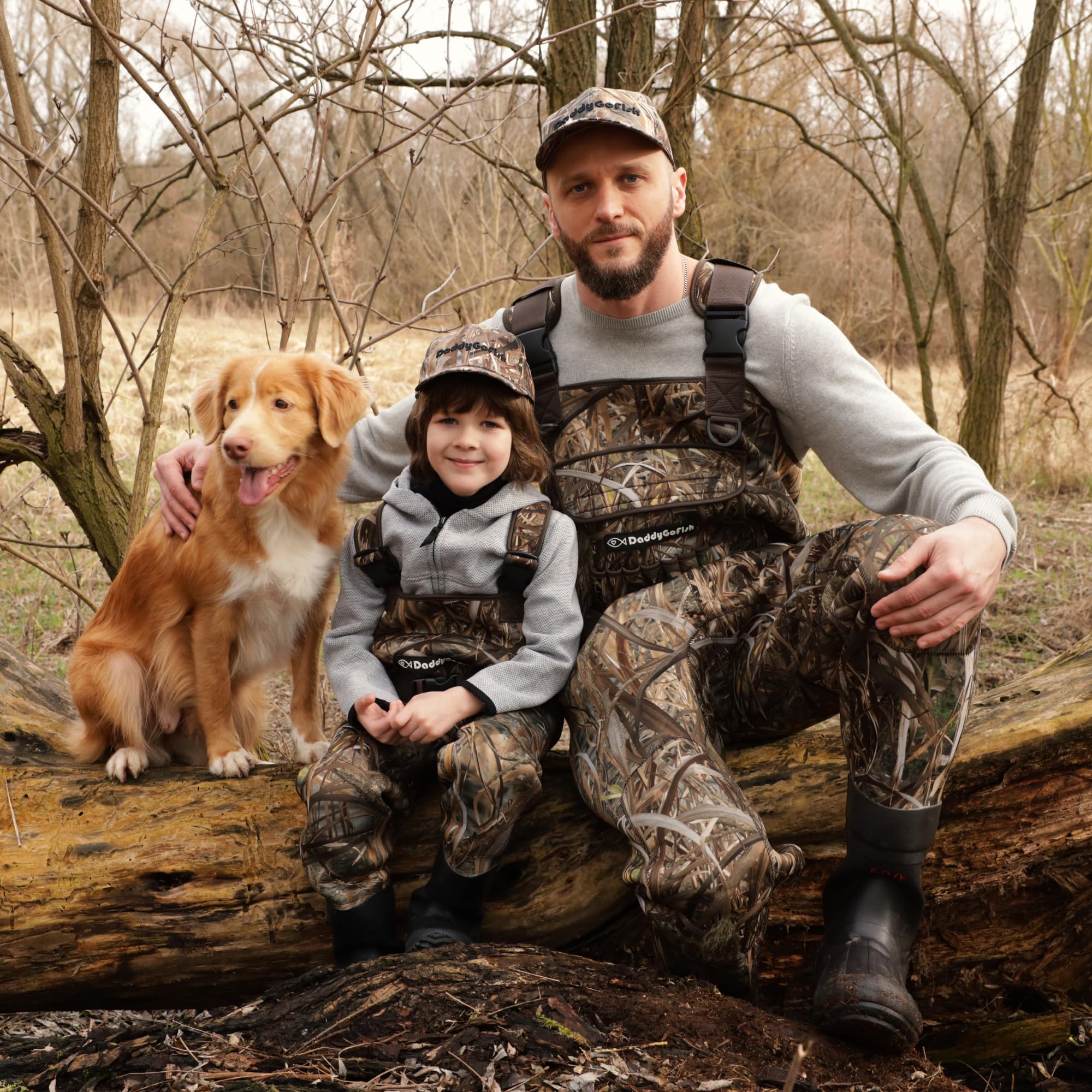 DaddyGoFish Waders De Poitrine En Néoprène Pour Enfants Et Adultes, Bootfoot, Pêche Et Chasse