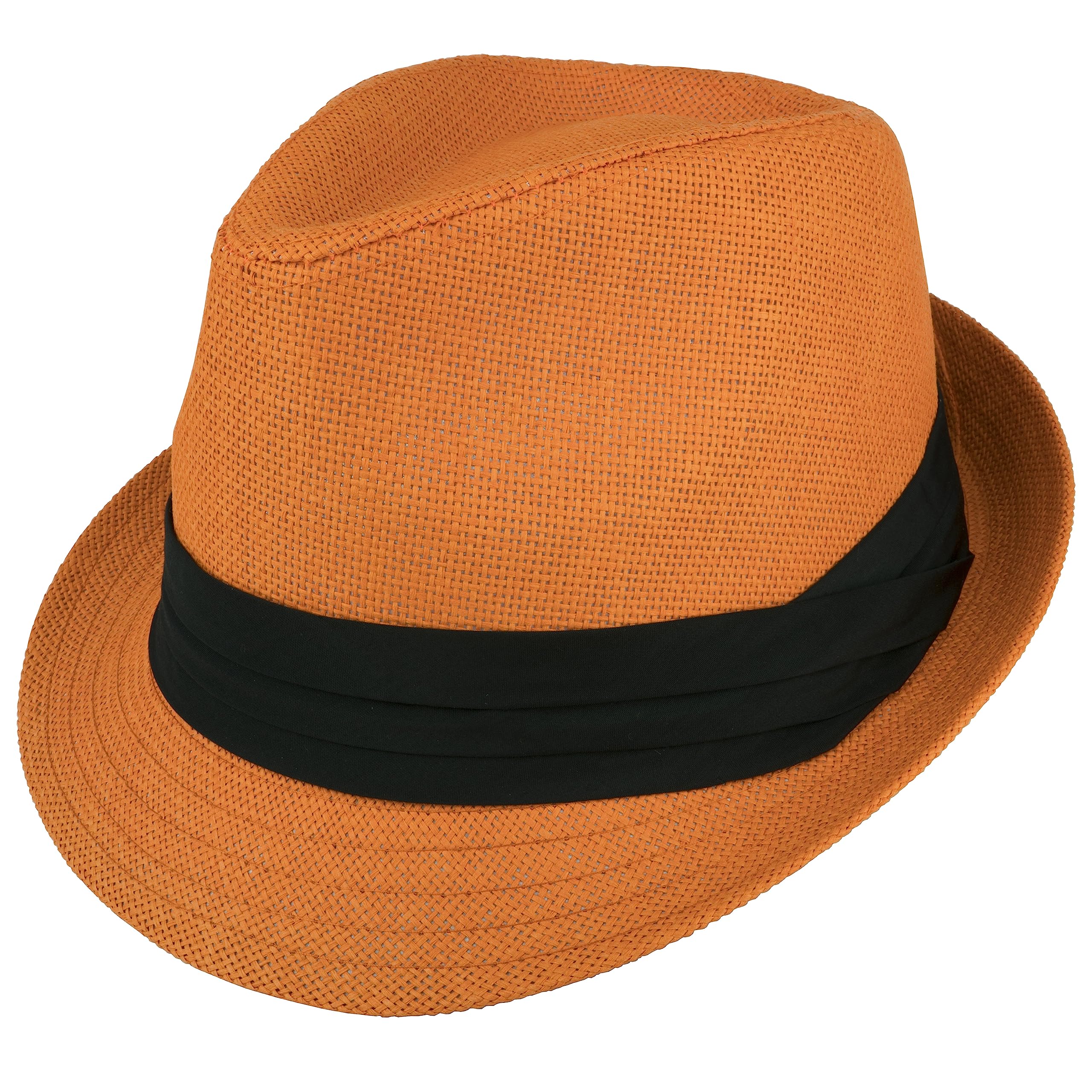 Gelante Summer Fedora Panama Straw Hats with Black Band