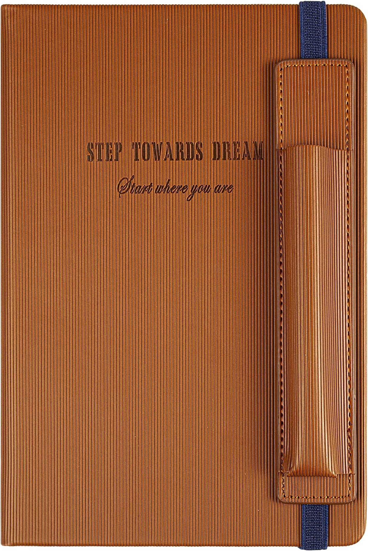 KetA Lined Notebook Journal with Pen Holder, Elastic Band and Pen Pouch, Premium Thick Paper, A5, 5.9 x 8.4 inch, 192 pages Dream Notebook (Brown)