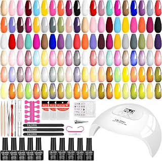 Gel Nail Polish Kit with Nail Lamp, Gel Nail Kit 30 Colors with Base Glitter Golden&Glossy Top Coat Soak Off Nails Supplies Manicure Kit