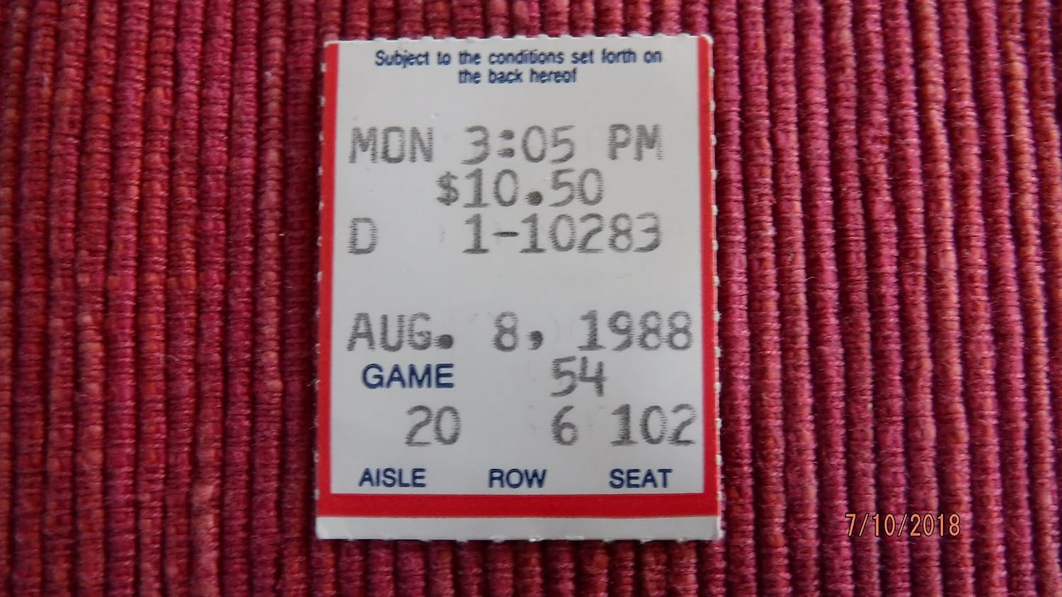 CHICAGO CUBS First Night Game (August 8, 1988) Ticket Stub at Amazon