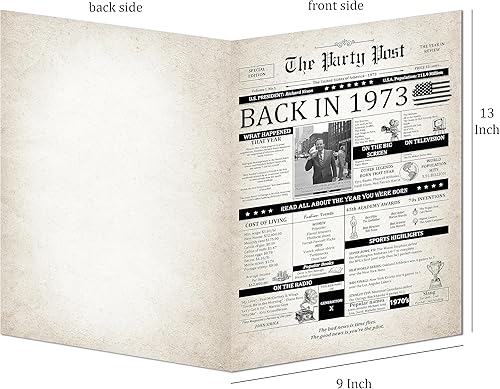 Miniatura 2 de Tarjeta de cumpleaños número 52, tarjeta jumbo de feliz cumpleaños para hombres o mujeres nacidos en 1973, regalos divertidos grandes para papás o