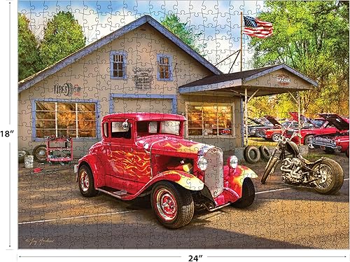 Miniatura 3 de RoseArt - American Nostalgia - Hot Rod Flames - Rompecabezas de 550 piezas para adultos
