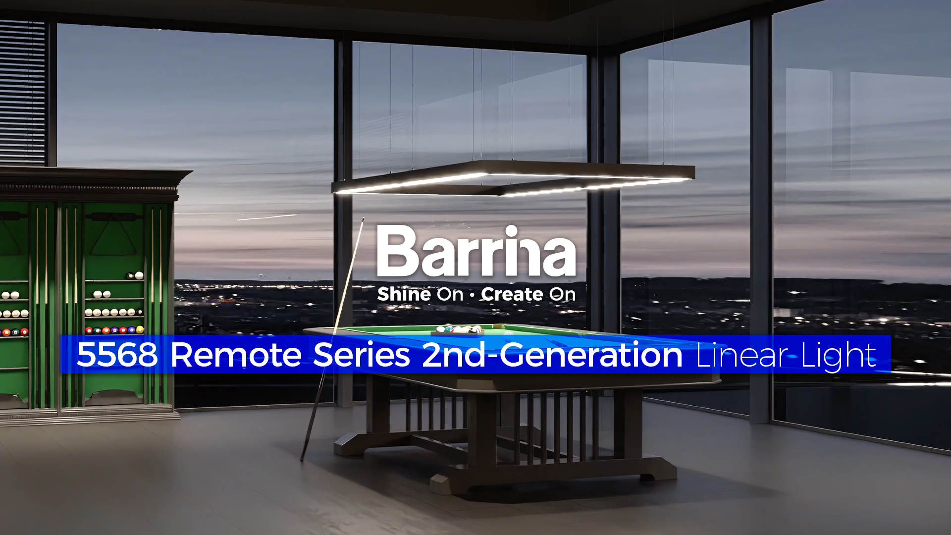 Barrina 5568 Remote Series LED Linear Light Fixture 4FT 45W, Black