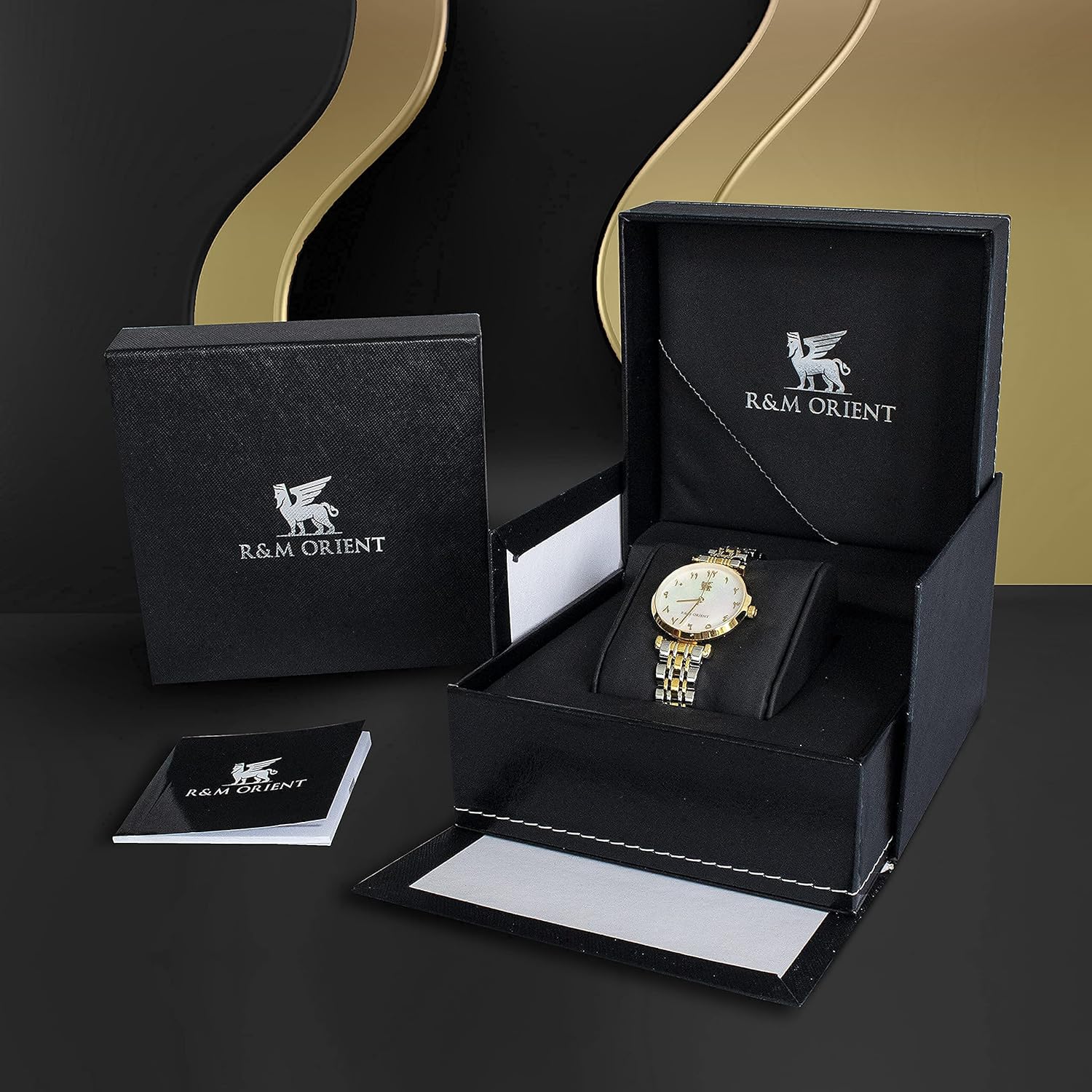RM ORIENT Orologio da donna con numeri arabi in acciaio inox, analogico, al quarzo, con vetro zaffiro, orologio da polso da donna, alla moda, impermeabile, con calendario arabo, data RM ORIENT Orologio da donna con numeri arabi in acciaio inox, analogico, al quarzo, con vetro zaffiro, orologio da polso da donna, alla moda, impermeabile, con calendario arabo, data
