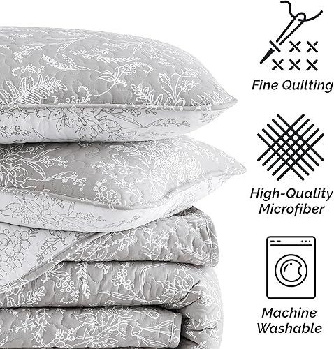 Vista 197 de Fundas Southshore Fine Linens Vilano Springs, para almohada, acolchadas, Microfibra, Pizarra, 20" x 36" 01 - Blanco brillante