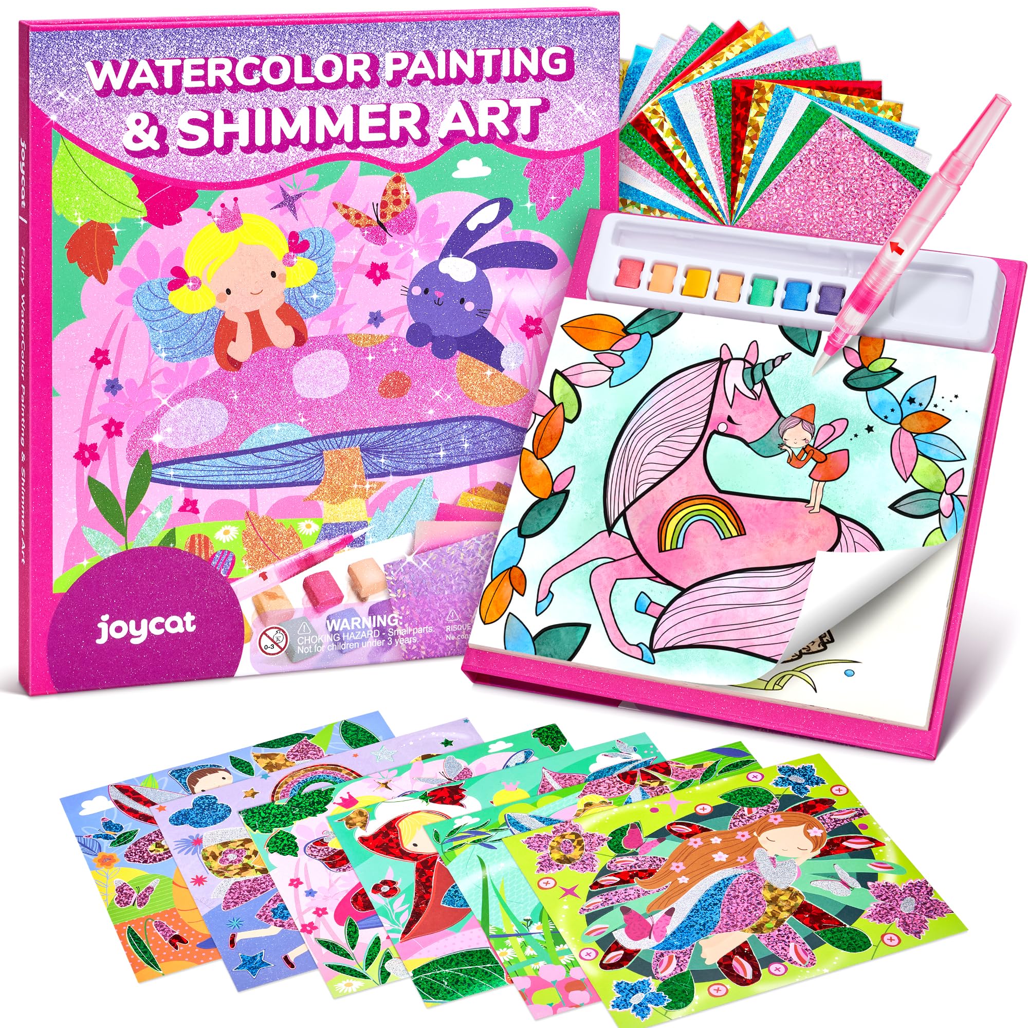 JoyCat Paint with Water Coloring Books, Art & Craft Activity, Princess No Mess Art for Kids Ages 4-8, Craft Kits & Supplies, DIY Creative Activity, Presents for Girls & Boys (Tiny Fairy)