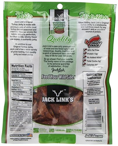 Miniatura 4 de Jack Link's, Carne seca de pavo original, bolsa de 3.25 onzas (paquete de 4)