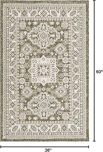 Miniatura 524 de Rugs.com Outdoor Aztec Collection Alfombra – 4 x 6 pies alfombra de tejido plano gris carbón perfecta para salas de estar, grandes comedores, planos