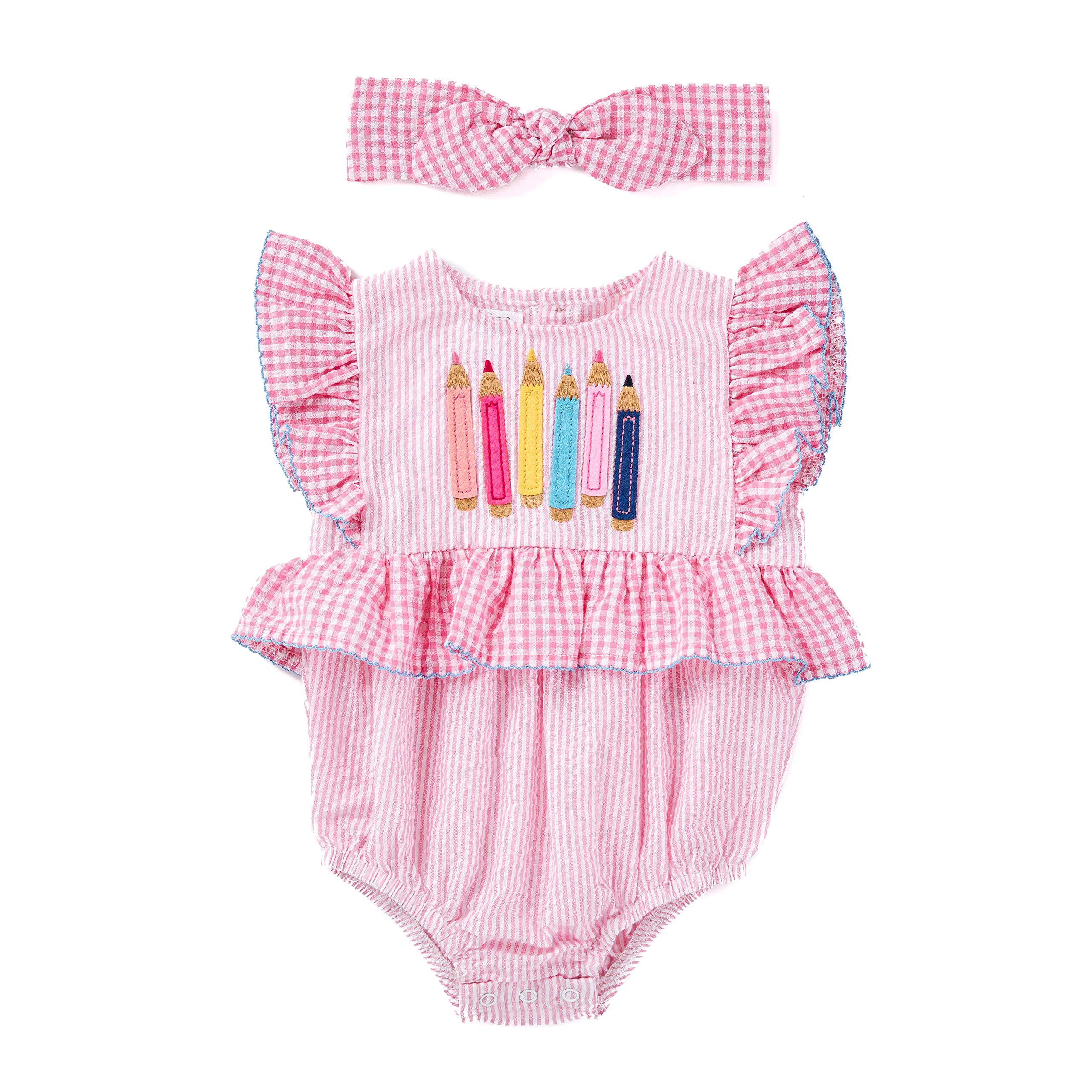 Mud Piebaby-girls Back to School Baby Girl Bubble & Headband Set