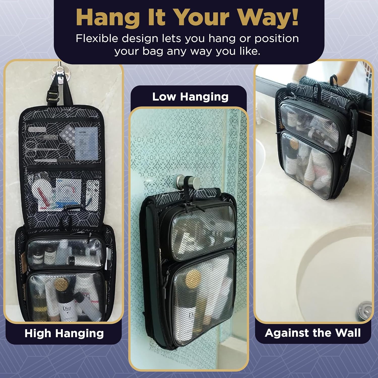 Slim Toiletry Bag for Travel – Flat Hanging Dopp Kit for Men, TSA-Approved Shaving Organizer with Leak-Proof Detachable Pouches, Waterproof & Compact, Gift-Ready - Image 6