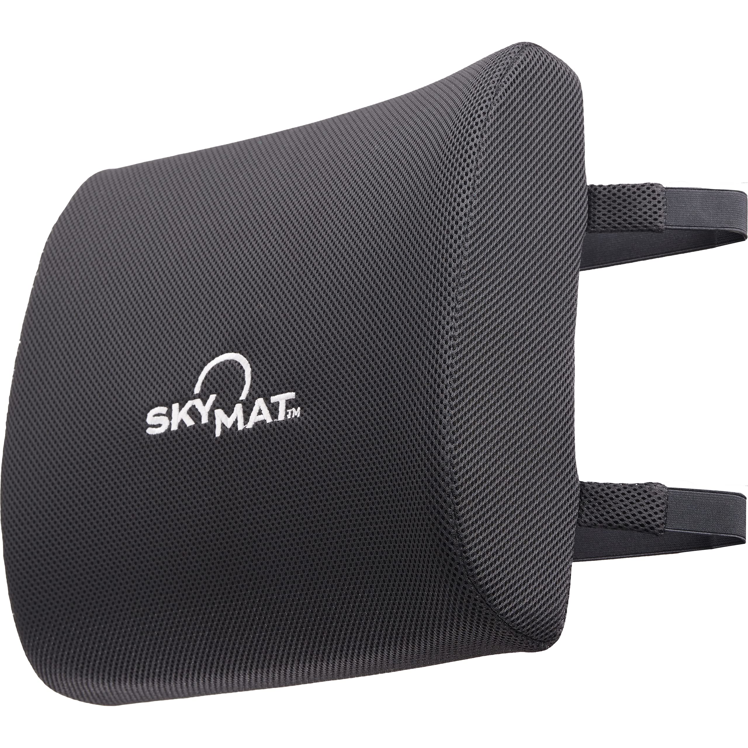 Sky Solutions Lumbar Support Pillow for Office Chair - Lower Back and Seat Support Cushion - Memory Foam Lumbar Pillow for Desk, Car, Couch, Travel - Black