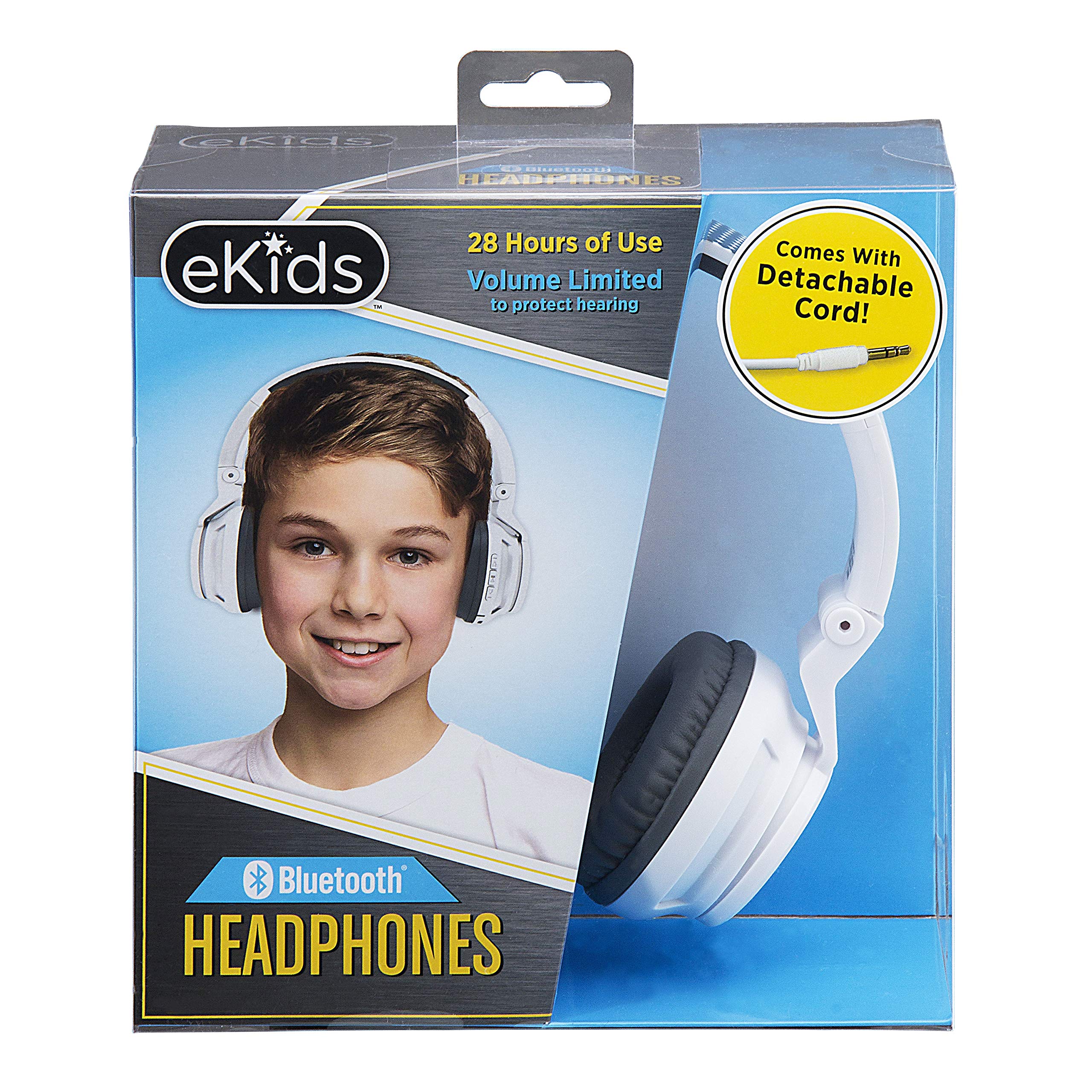 eKids Cuffie Bluetooth per bambini, cuffie wireless con microfono, include cavo AUX, volume ridotto, cuffie pieghevoli per bambini, per scuola, casa o viaggi