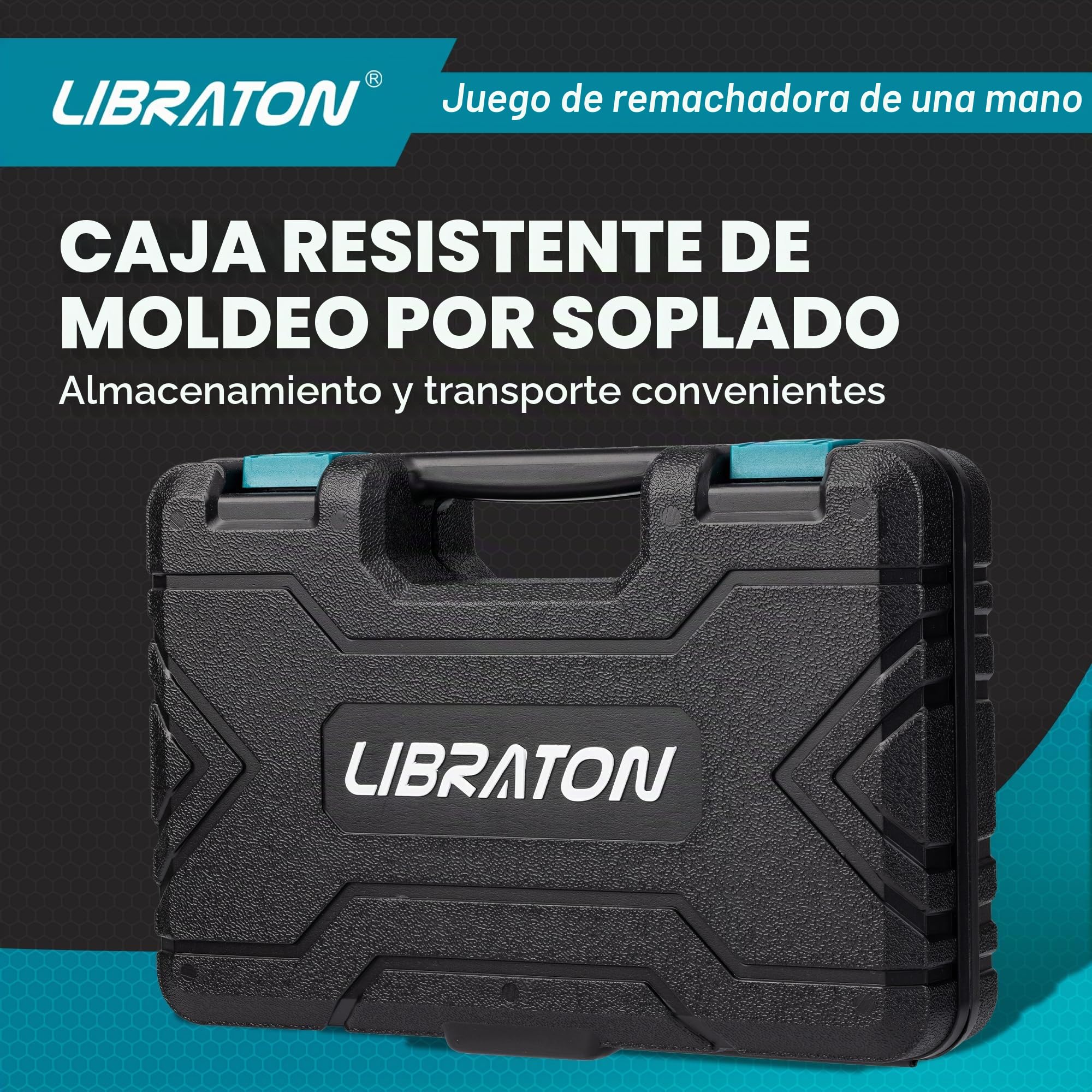 LIBRATON Remachadora Manual, Pistola Remachadora, Remachadora Profesional con 200 Remaches (2,4 mm/3,2 mm/4,0 mm/4,8 mm) y 4 Brocas HSS, para Metal, Madera y Plástico