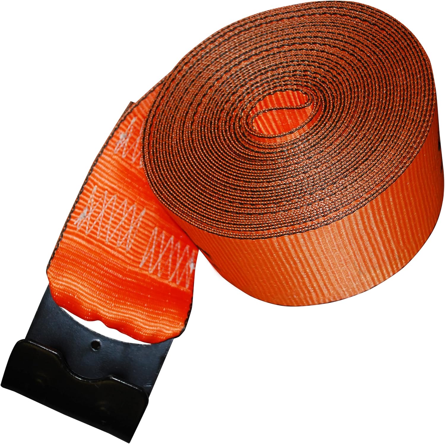 Shippers Supplies 4” x 30’ Orange Winch Strap with Flat Hook — 10 Pack