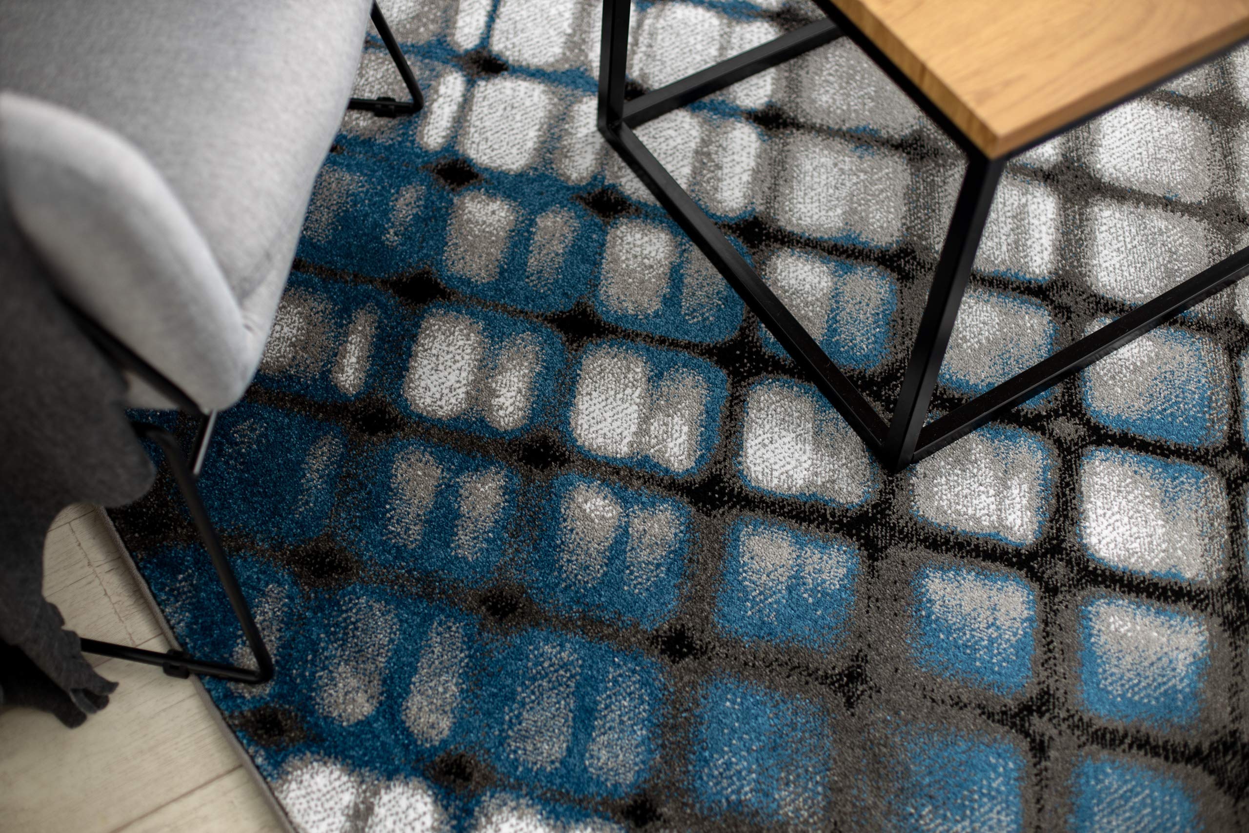 Dywan INTERO Reflex 3D kratka niebieska 160 x 220 cm niebieski