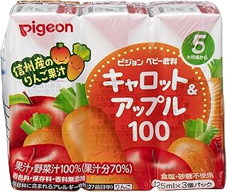 ピジョン キャロット&アップル100 (125ml×3コパック)×4個