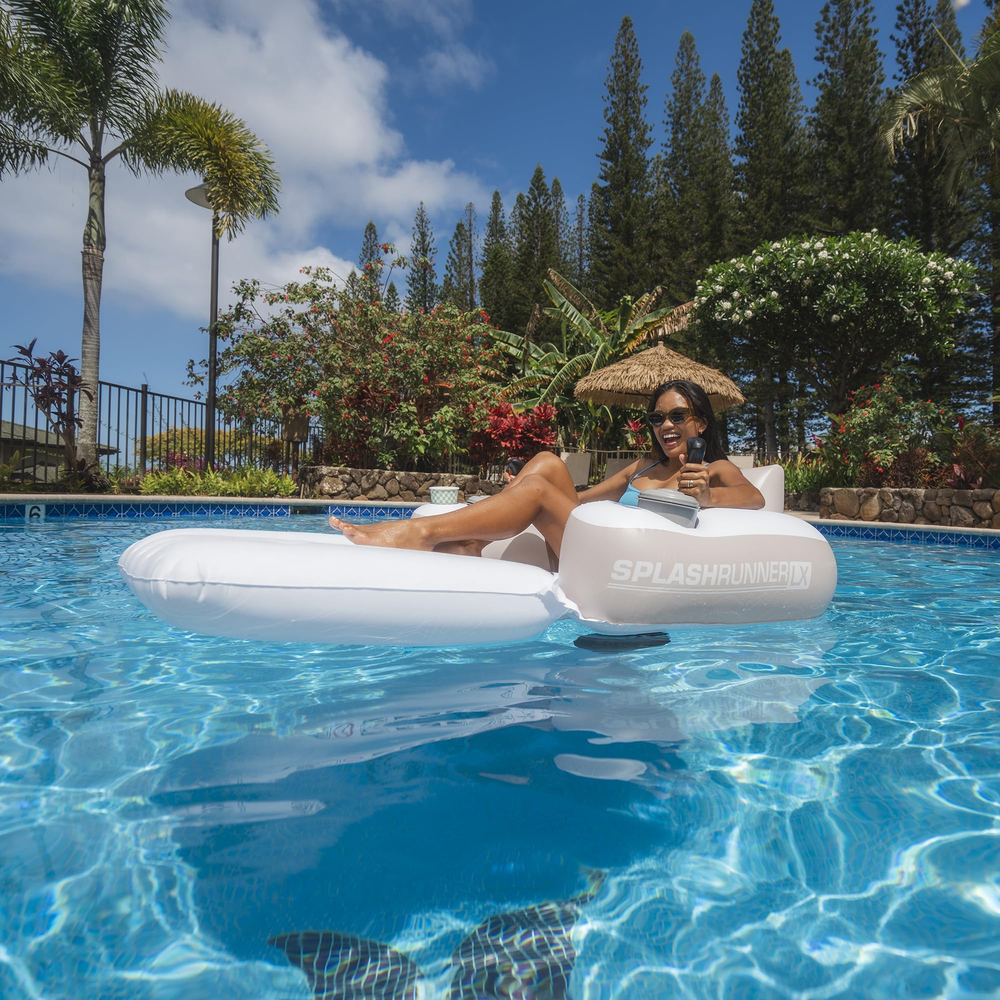 Pool Floats Rideable Snapklik.com : PoolCandy SplashRunner Deluxe Motorized Pool Float Ride ...