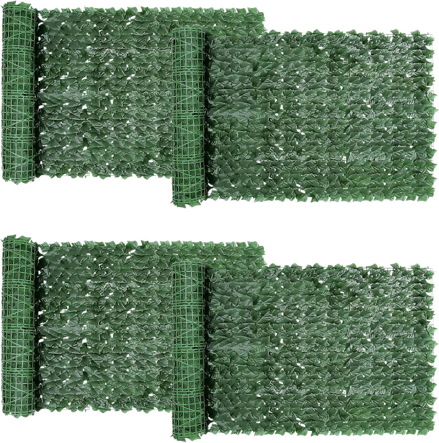 Valla de privacidad artificial de hiedra artificial, 1 m x 3 m, expandible, valla artificial para balcón, protección visual, hiedra, panel de privacidad para jardín, decoración de hojas de zarcillo, 4
