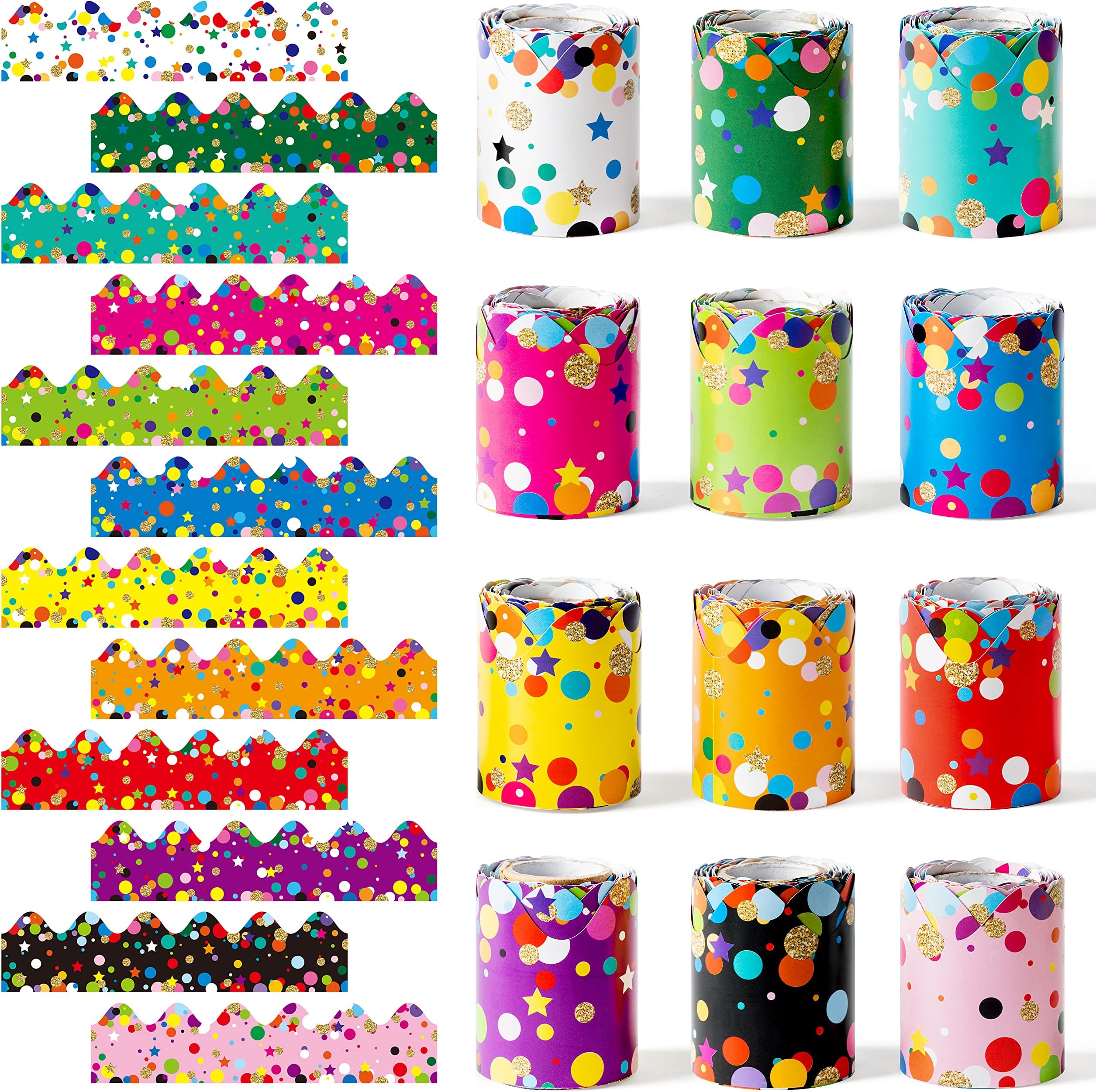 First Day Of School Bulletin Board Border,Colorful Scalloped Borders Trim For Classroom Home Party Decoration