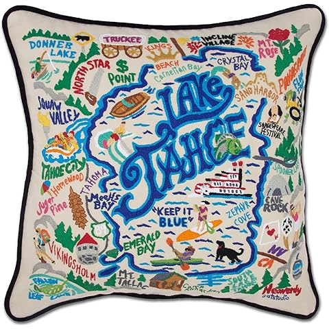 Catstudio Lake Tahoe Embroidered Decorative Throw Pillow