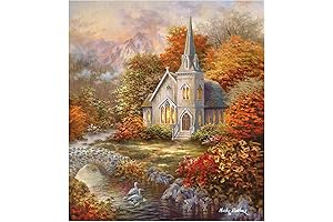 Collections Etc Fall Church Scene Dishwasher Magnet