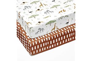 Adventure-Themed Jungle Crib Sheet