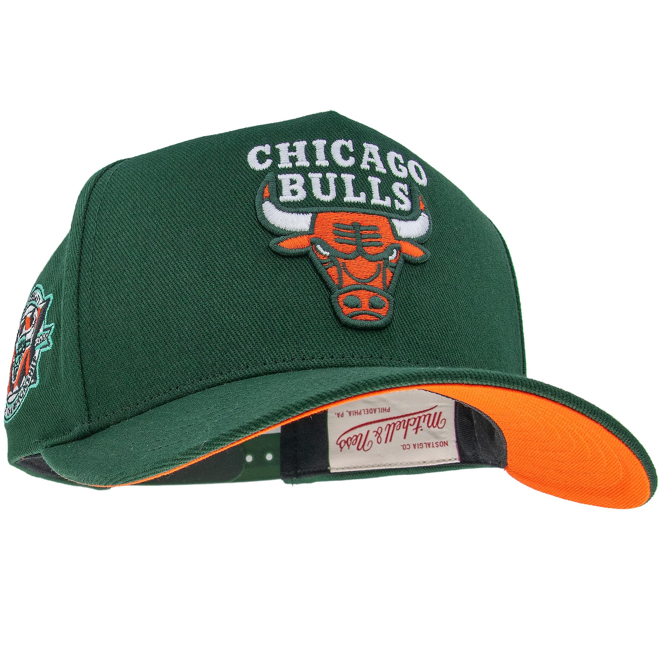 Mitchell & Ness Casquette de baseball NBA Green Orange | Pro Crown Fit | avec fermeture snapback réglable