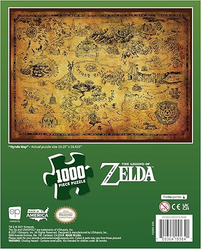 Miniatura 2 de The Legend of Zelda Hyrule Map Rompecabezas de 1000 piezas  Rompecabezas coleccionable con mapa estilizado de Hyrule de The Legend of Zelda