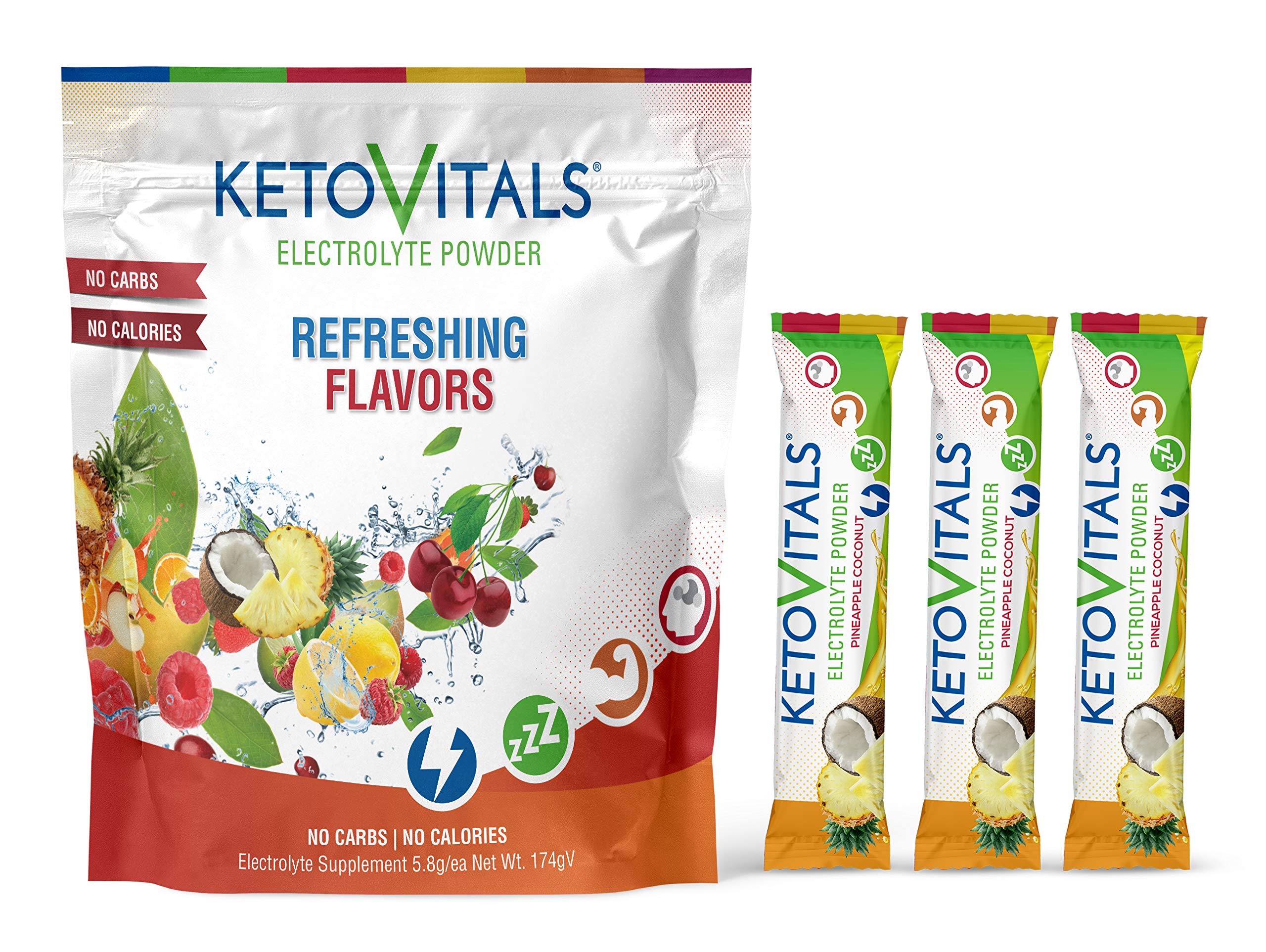 Buy Keto Vitals Tropical Electrolyte Powder Stick Packs Keto Friendly