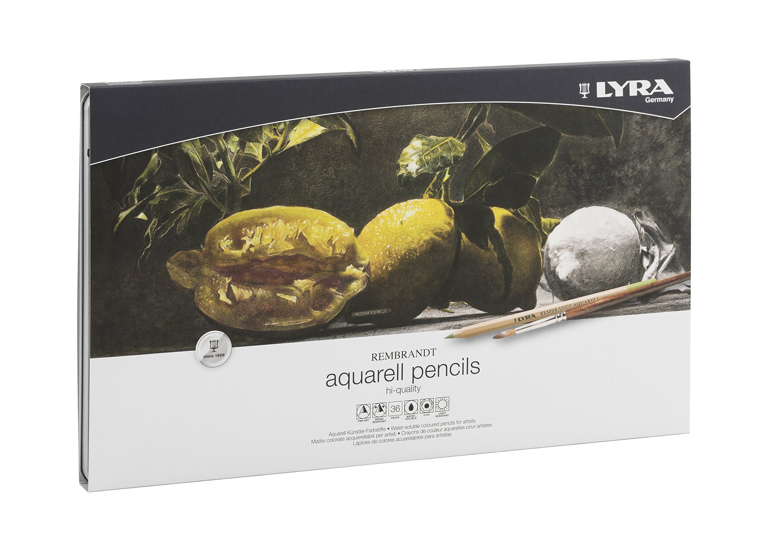 LYRA L2011360B Rembrandt Aquarell B-Ware - Estuche metálico con 36 lápices de acuarela, colores surtidos