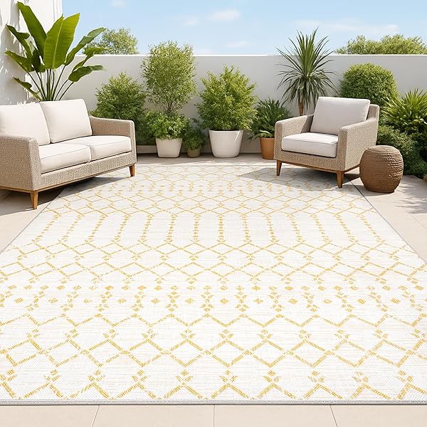 Sunny Yellow Rug Ideas for Living Room Color 16 Large Moroccan Geometric Outdoor Rug