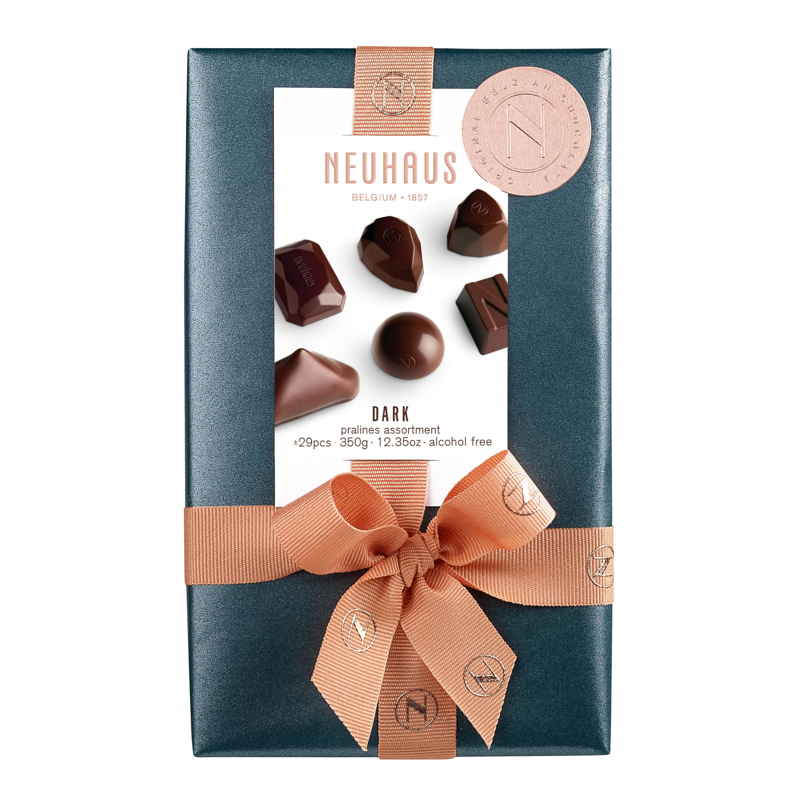 Neuhaus | Ballotin Chocolat Noir | 350 g | Env. 29 Pralines au Chocolat Noir | Praliné, Ganache & Gianduja