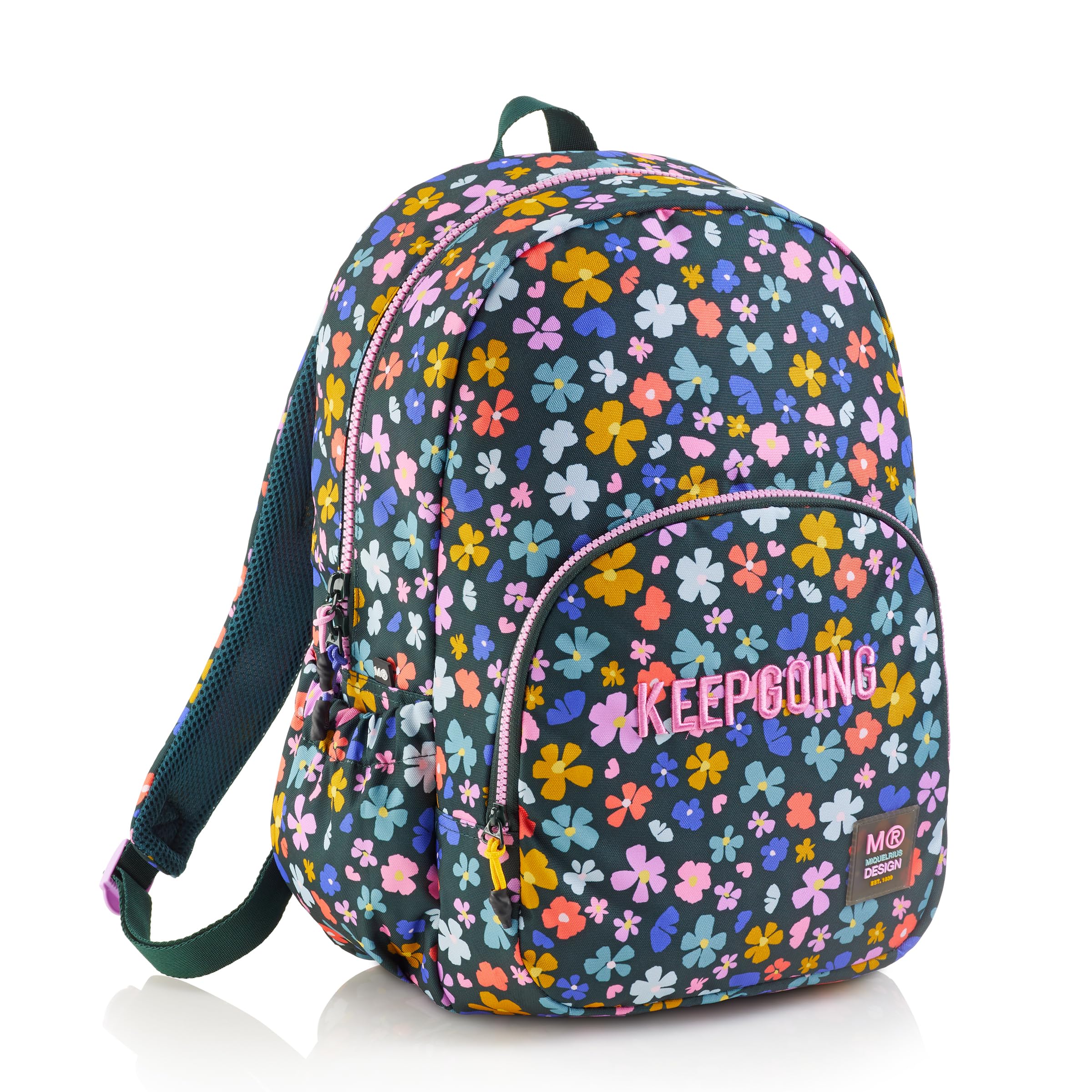 Miquelrius Podwójny plecak Roma RECYKLING Wiosenna Noc, Unisex Dzieci, Wielobarwny, Średni, Biały, M