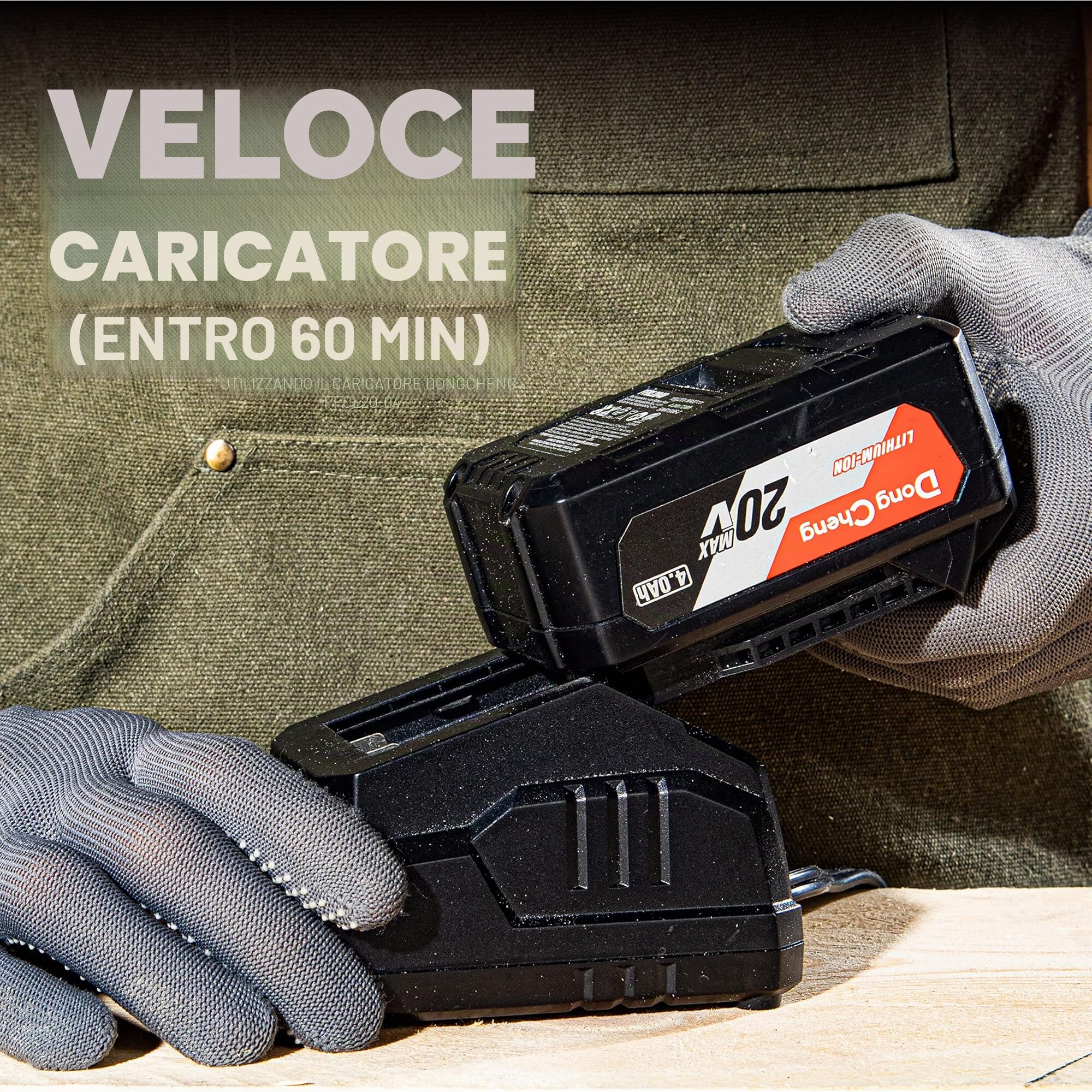 DongCheng Batteria da 18V (20V MAX), batteria agli ioni di litio con capacità elevata di 4,0 Ah, compatibile con gli elettroutensili DongCheng da 18V (20V MAX), numero di modello FFBL2040