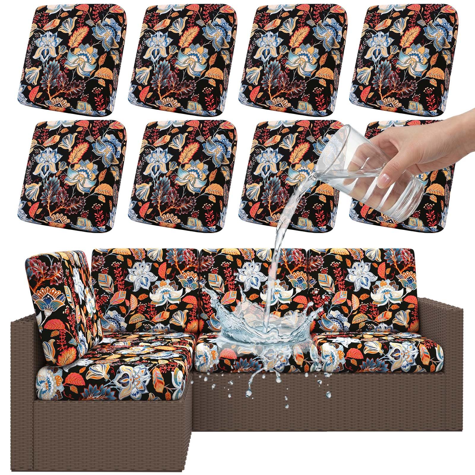 Smiry Waterproof Patio Cushion Covers, Stretch Outdoor Furniture Covers