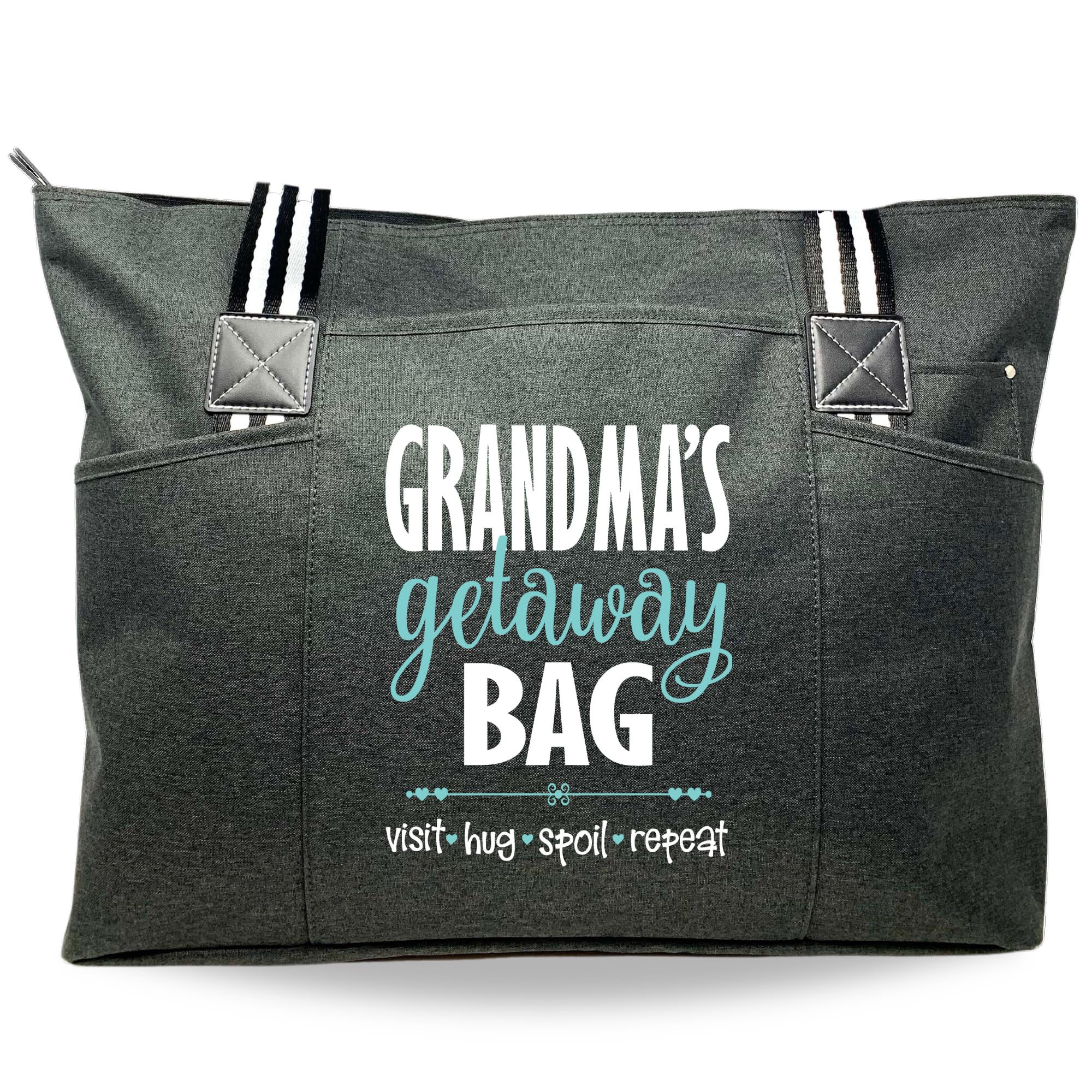 Brooke & Jess Designs Tote Bag for Grandma – Sturdy Canvas Grandma Tote w/Zipper & Inner Pocket Grandma Bag for Everyday Use